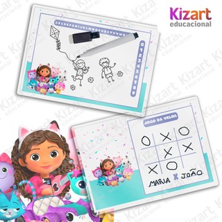 Lousa Mágica + Caneta Apagador Lembrancinha Festa Infantil Tema A Casa Mágica Da Gabby + Opções