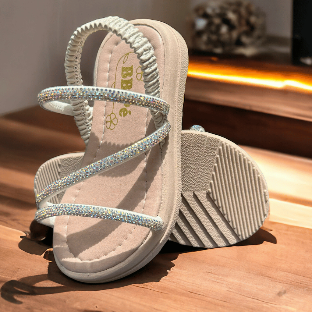 Sandália Infantil Menina Papete Feminina Brilho Strass
