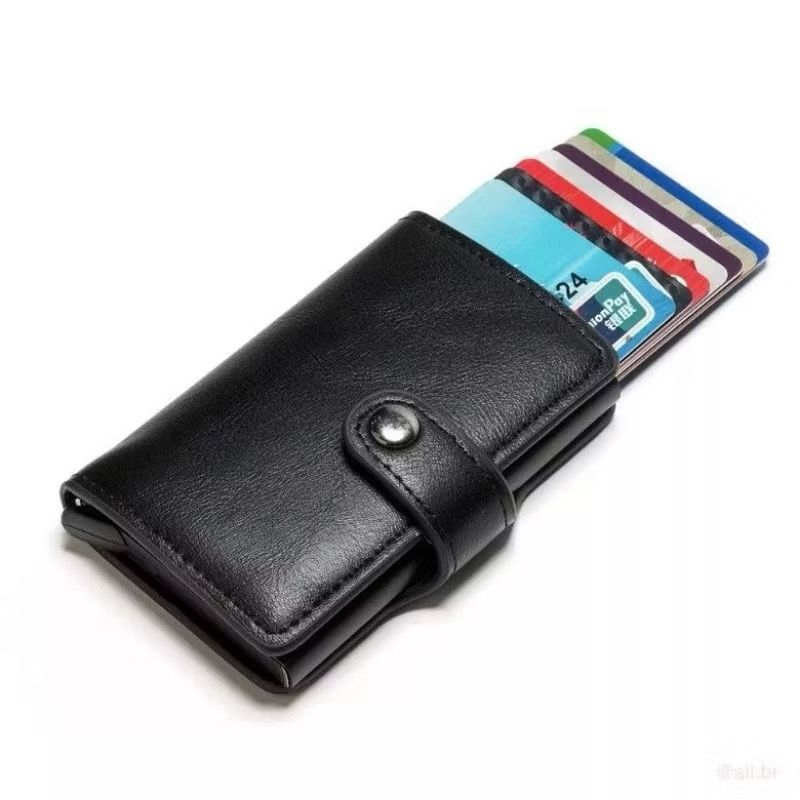Carteira Feminina Masculina Porta cartões proteção RFID Anti-roubo Universal elegante compacta em Oferta na Shopee