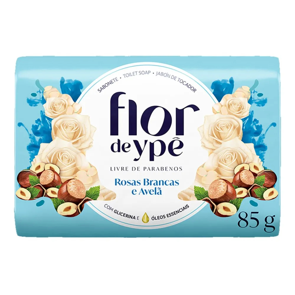 Sabonete Flor De Ypê Rosas Brancas E Avelã 85g