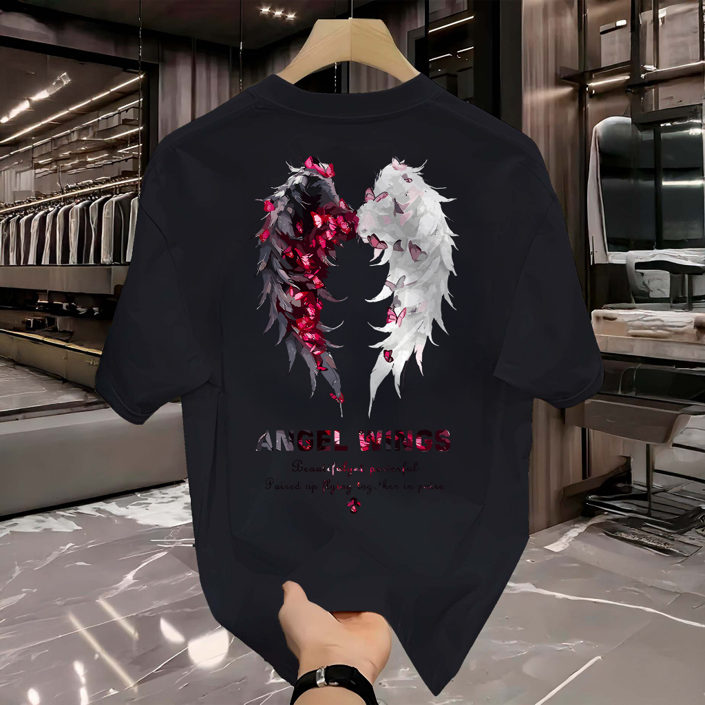 Camiseta Masculina Angel Asas Manfinity 100% Algodão Camisa T-Shirt Street Wear em Oferta na Shopee