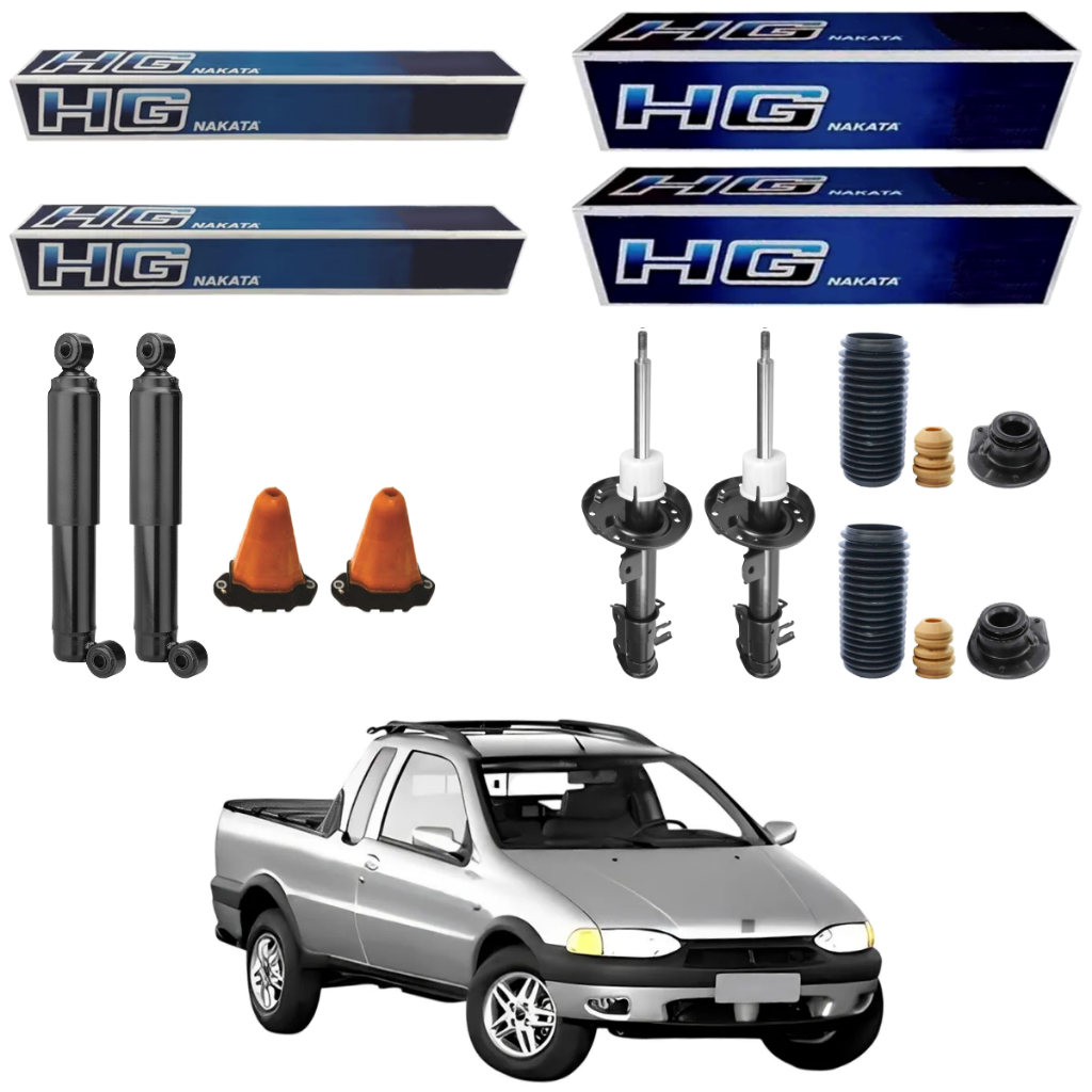 KIT 4 AMORTECEDOR STRADA 1998 A 2000 NAKATA + KIT