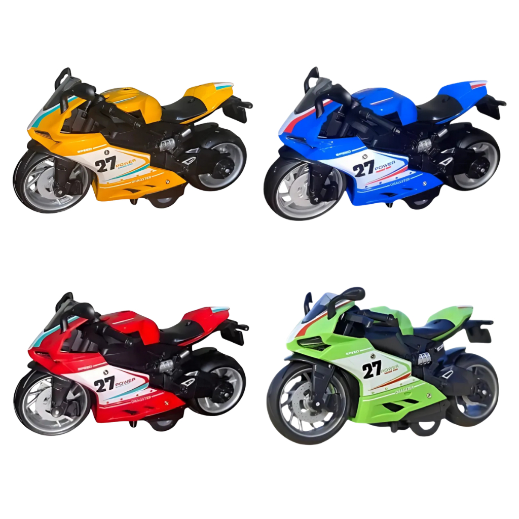 Moto Miniatura BMW Latt Metal Coleção Acende Farol Fricção Brinquedo Infantil