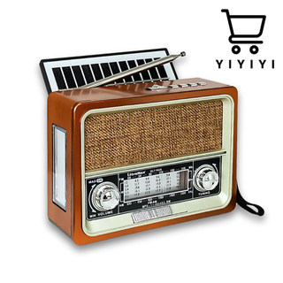 Rádio Retro Caixa de Som Bluetooth Usb Sd Am Fm multimídia Carregador Placa Solar com Lan…