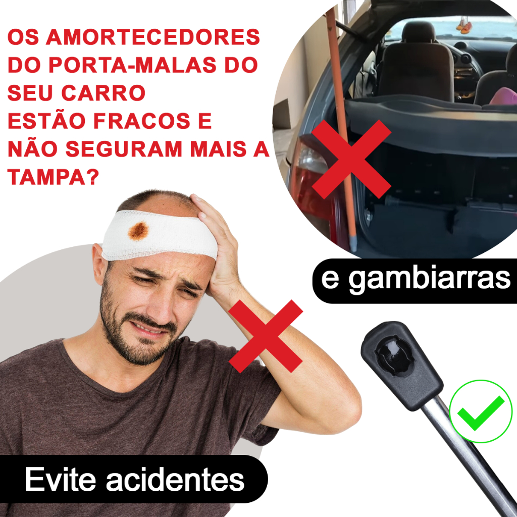 Detalhes do Par Amortecedor para Porta Malas Celta de 2001 até 2016