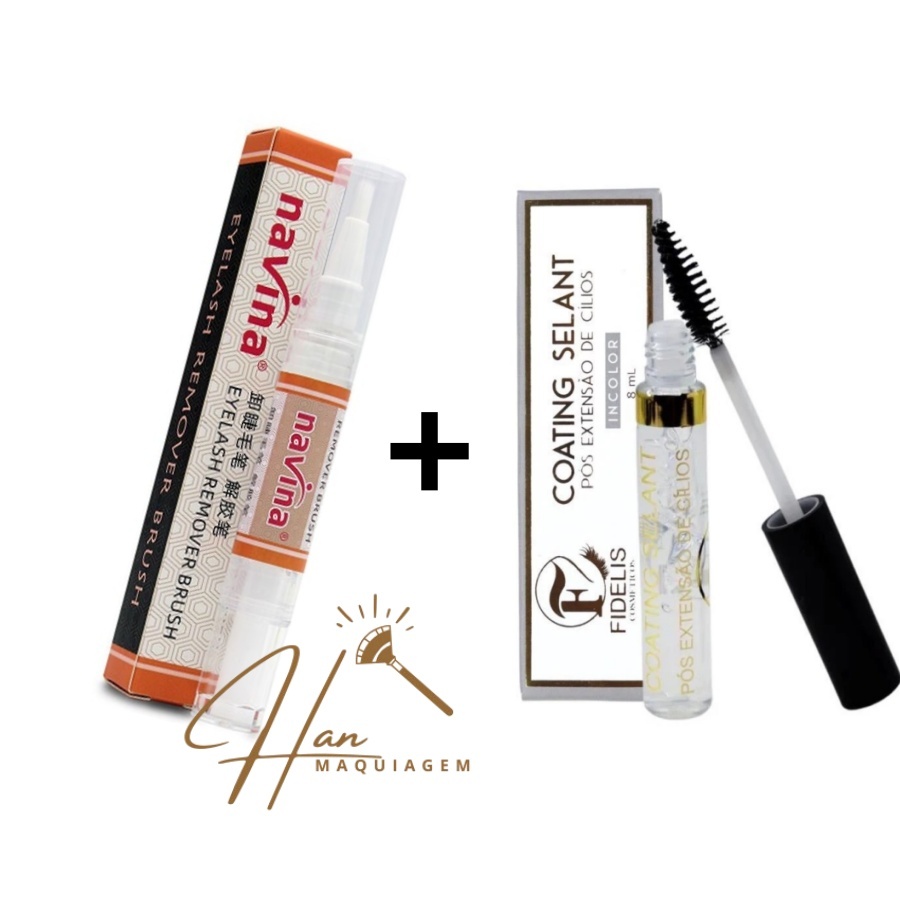 Caneta Navina Gel Removedor De Cola Para Cílios + Selante Pós Extensão De Cílios Fio Lash em Oferta na Shopee