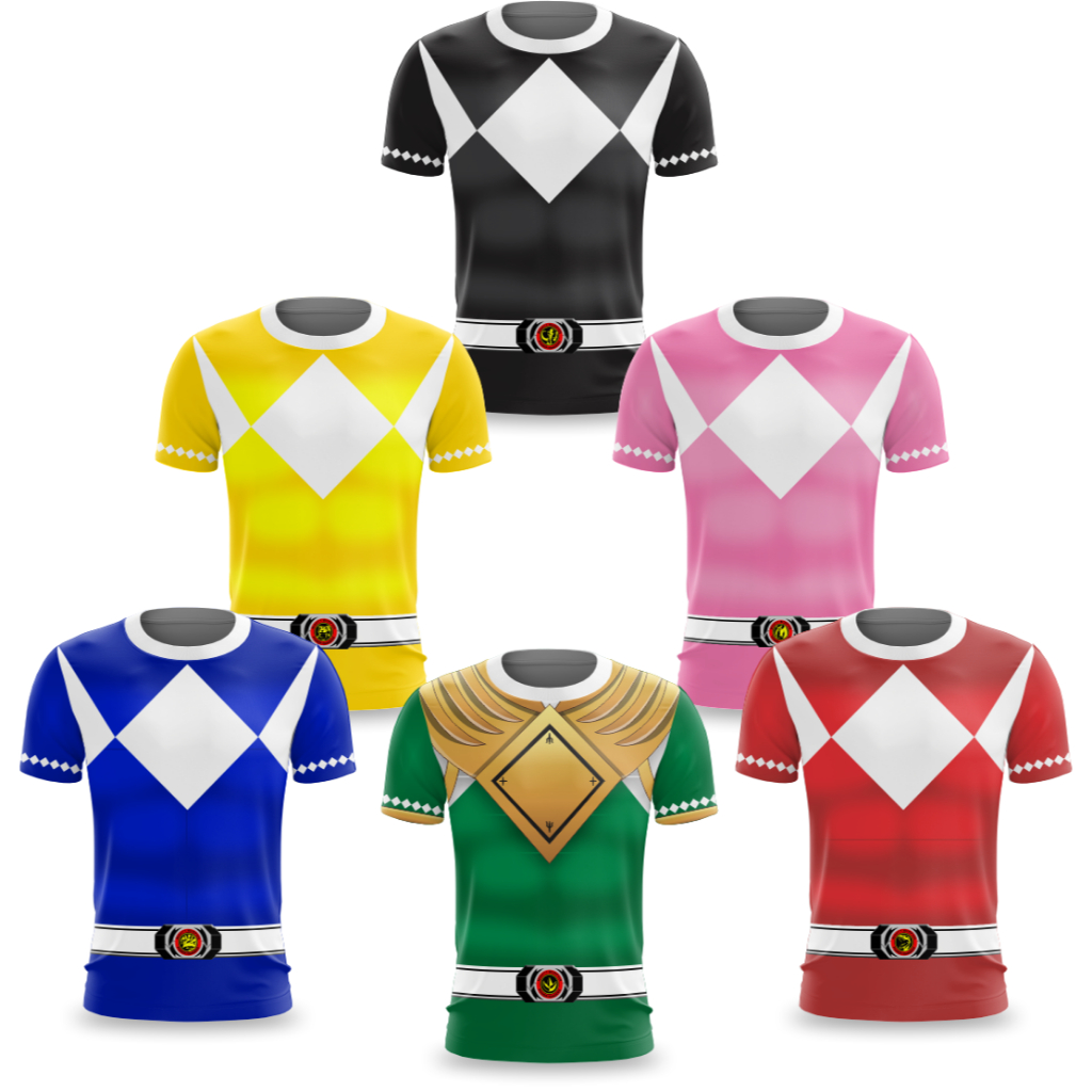 Camiseta Power Ranger Cosplay Dryfit Geek Premium em Oferta na Shopee