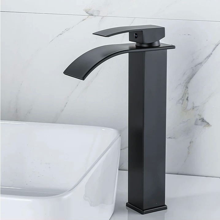Torneira Monocomando Cascata Alta Banheiro Cuba Aço Inox