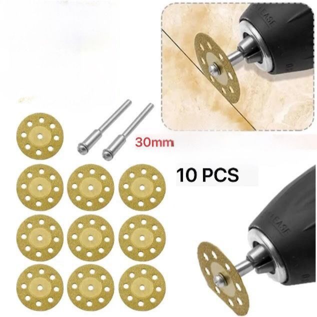 10 Discos Diamantados Dremel Mini Retífica Furadeira 30mm