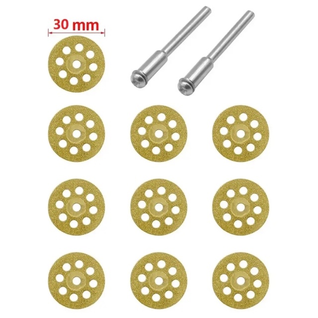 10 Discos Diamantados 30mm diâmetro Dremel Mini Retífica Furadeira