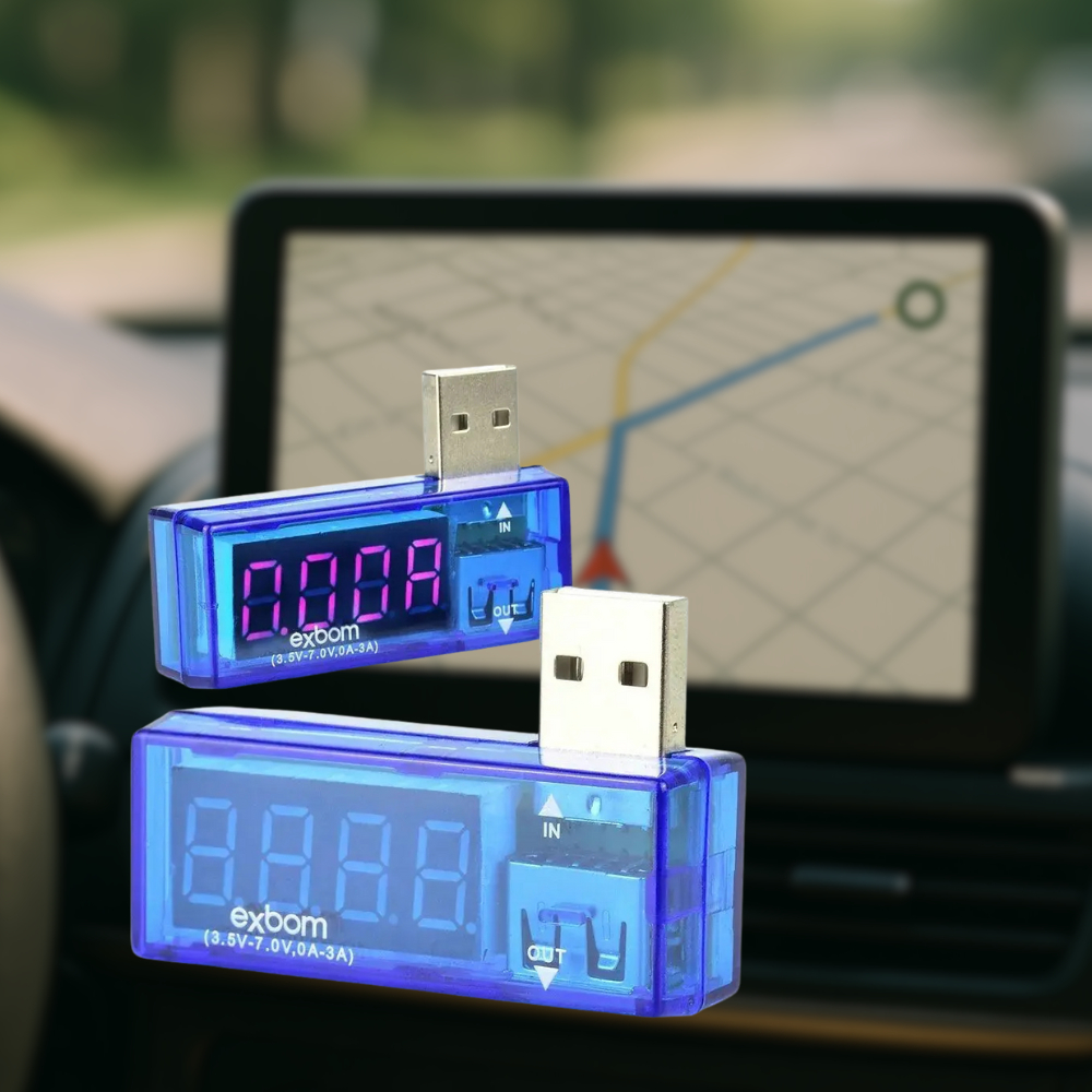 Testador USB de Voltagem e Amperagem Voltímetro Universal Exbom