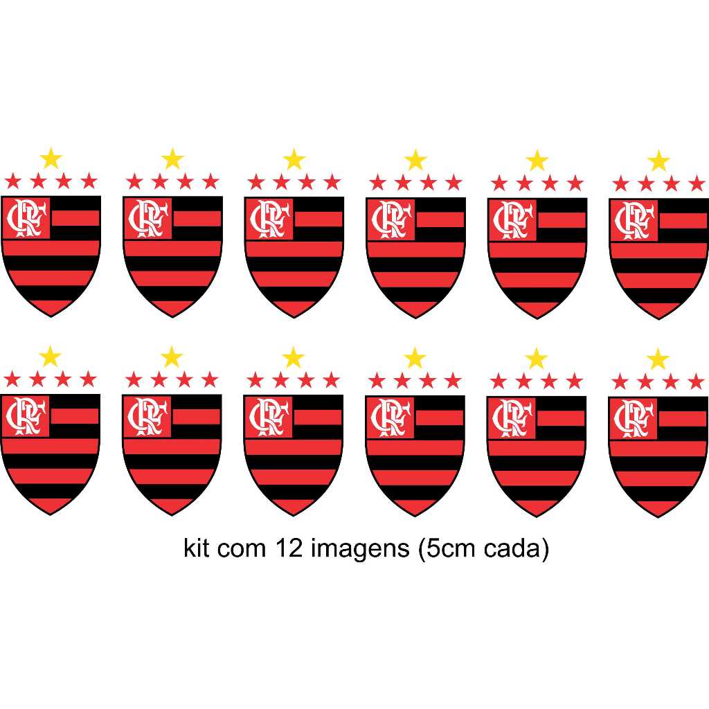 KIT TERMOCOLANTE DTF TÊXTIL  *PARA TECIDO* - TIMES CARIOCAS E SELEÇÃOC/ 12UNID (aprox.5CM ALTURA CADA) em Oferta na Shopee