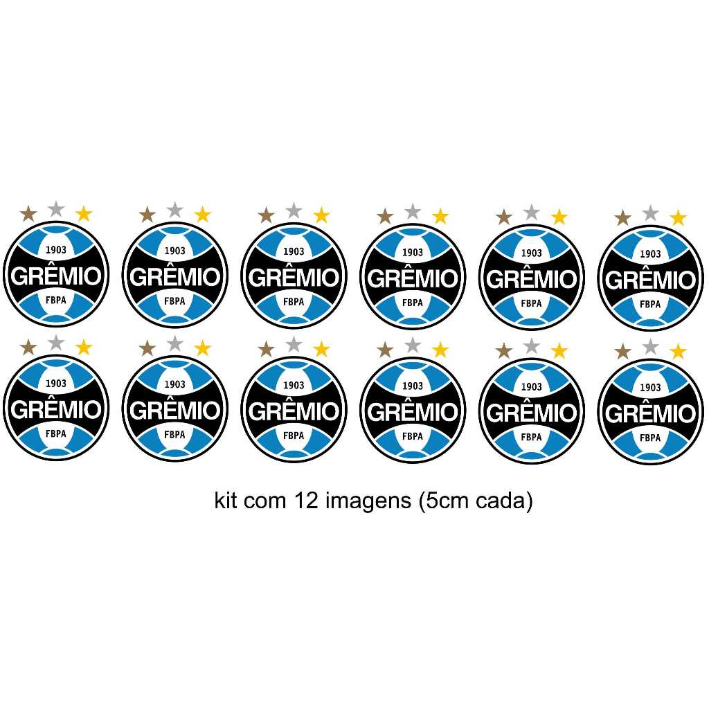 KIT TERMOCOLANTE DTF TÊXTIL  *PARA TECIDO* - TIMES GAUCHOS DO SUL E SLEÇÃO C/10 OU 12UNID (aprox.5CM ALTURA CADA) em Oferta na Shopee