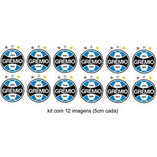 KIT TERMOCOLANTE DTF TÊXTIL  *PARA TECIDO* - TIMES GAUCHOS DO SUL E SLEÇÃO C/10 OU 12UNID (aprox.5CM ALTURA CADA) em Oferta na Shopee