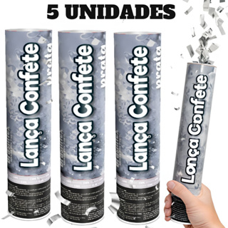 Kit Com 5/2/1 Lança Confete Prata 30cm –Chuva de Prata Metalizado para Festa, Casamento E Formatura em Oferta na Shopee
