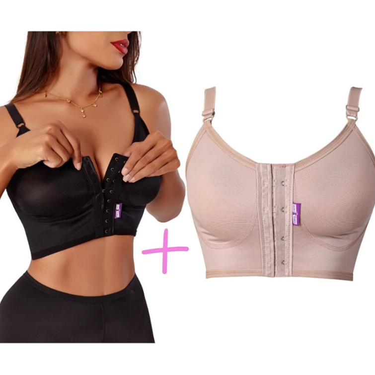 Kit 2 Sutiã Pós-Operatório Alta Sustentação Mastopexia Soutien Cirúrgico Compressão Mama Cinta Cirurgia