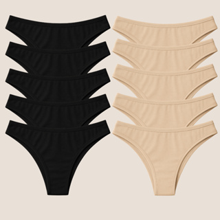 Kit 10 Calcinhas Tanga Conforto Microfibra Preta e/ou Bege Forro 100% Algodão em Oferta na Shopee