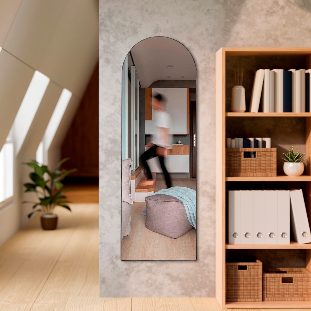 Espelho Vitral 150x50cm | Suporte de Parede | Moldura em Couro Ecológico | Estilo Pinterest em Oferta na Shopee