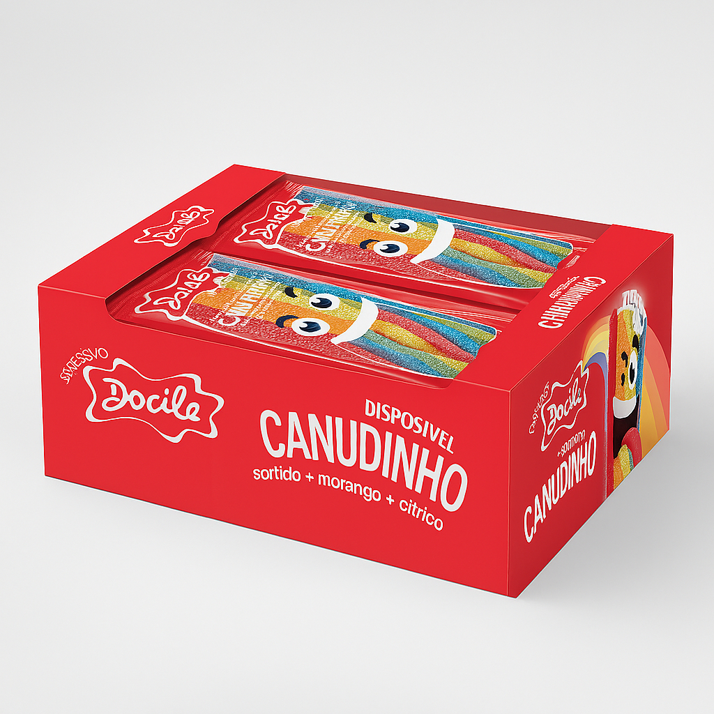 Canudinhos Morango Cítrico Azedinho Colorido C/12 unidades de 15g - Docile em Oferta na Shopee