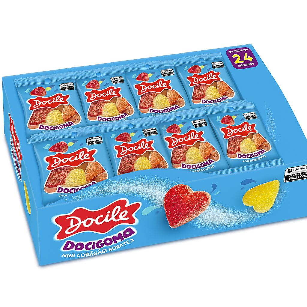 Balas Docigoma Coração Gurt Sortido C/24 unidades-Docile em Oferta na Shopee