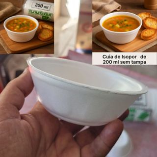 Cumbuca Funda 200 ml De Isopor Térmica Cuia Branca Pote M200 50 / 100 / 150 / 200 Unidades em Oferta na Shopee