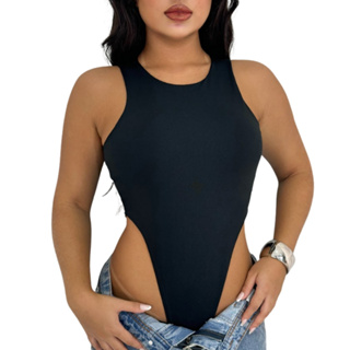Body Feminino Cavado Asa Delta Boddy Regata Collant Gringa Liso Balada Sensual Sem Bojo  Maiô Suplex em Oferta na Shopee