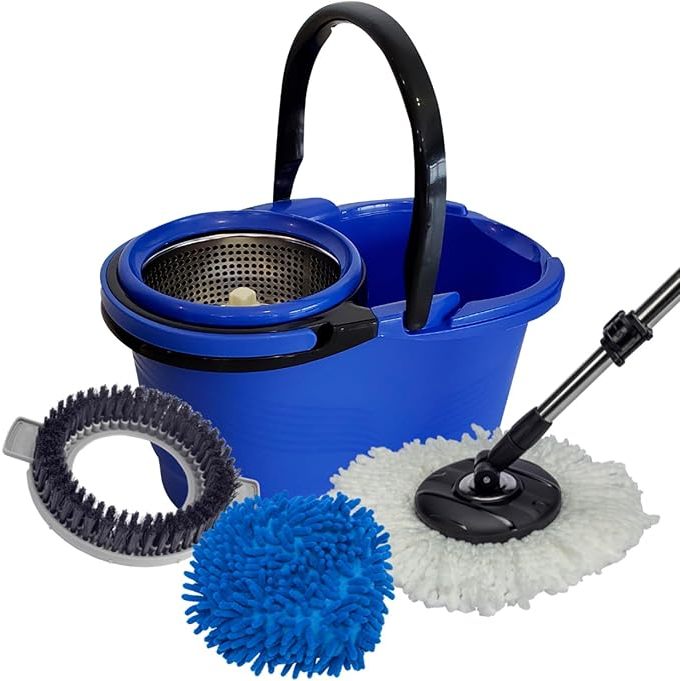 Perfect Pro 16Litros, Mop Giratório, Perfect, Mop com Angulação, Centrífuga 360 com Cesto em Inox, Refil Multiuso, Azul