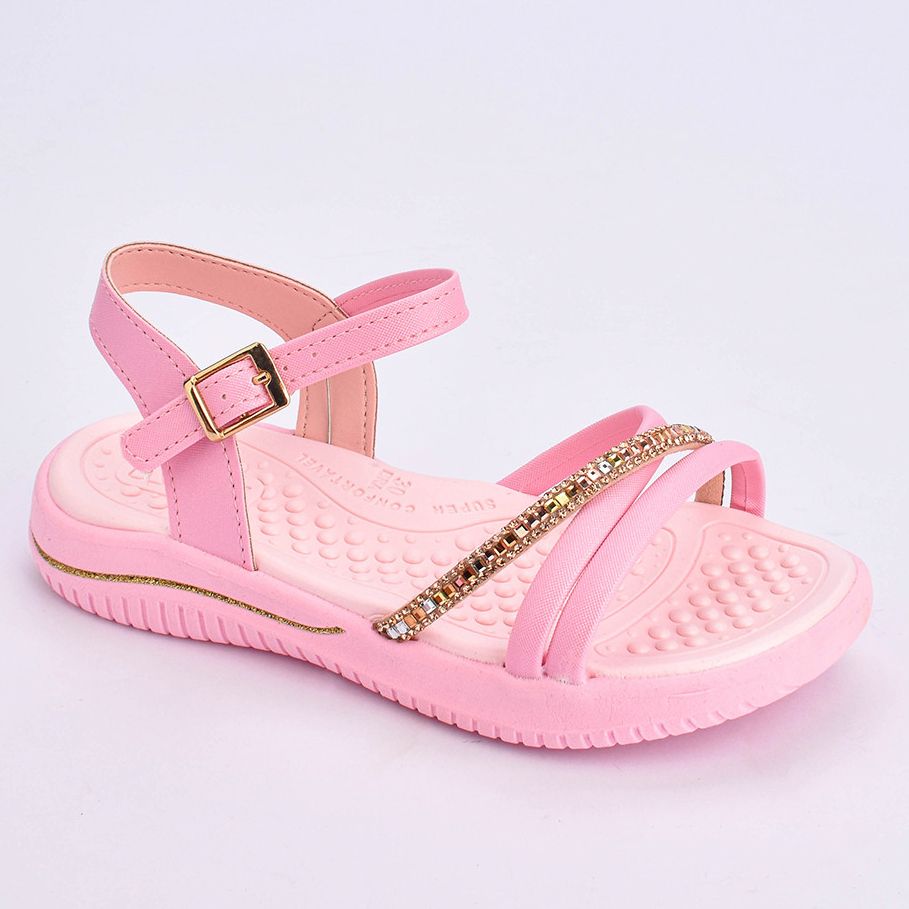Sandália Papete Infantil Menina Kidy Fly Rosa Delicada Tira Strass Brilho Confortável Anatômica em Oferta na Shopee