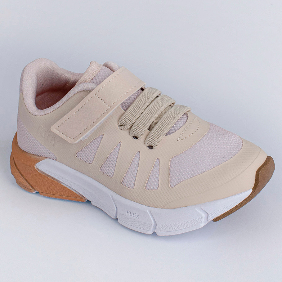 Tênis Infantil Menina Kidy Energy Baby Respitec Esportivo Escolar Casual Leve Confortável Marfim