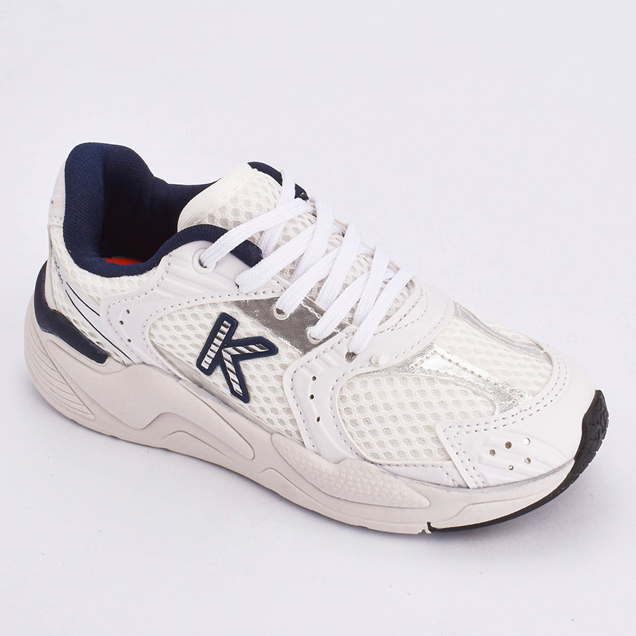 Tênis Infantil Menino Kidy K360 Retro Branco Esportivo Antiderrapante Moderno Juvenil Estiloso