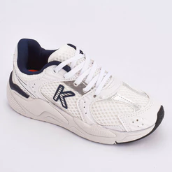 Tênis Infantil Menino Kidy K360 Retro Branco Esportivo Antiderrapante Moderno Juvenil Estiloso