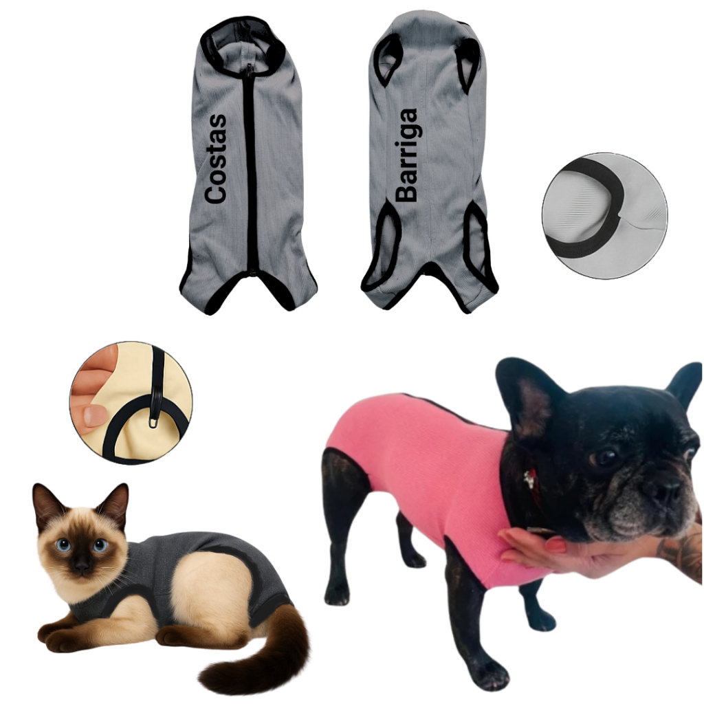 Roupa Pós Cirúrgica Pet Castração de Cães e Gatos Macho Fêmea 0 Ao 10