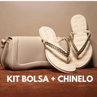 Kit Bolsa Feminina + Chinelo Feminino Injetada Promoção Barato
