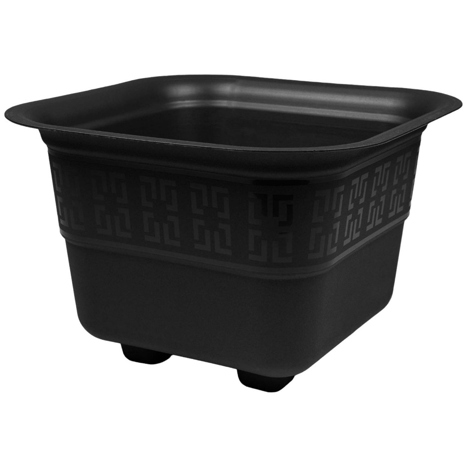 KIT 03 VASO QUADRADO PRETO 6 LITROS PLANTAS FLORES HORTA em Oferta na Shopee