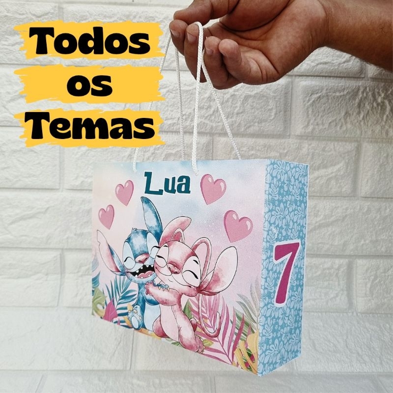 10 Sacolinhas Surpresa Personalizadas (G) Stitch e Angel Lembrancinha Festa Infantil Todos os Temas em Oferta na Shopee