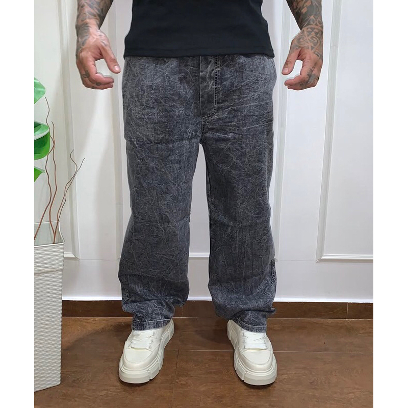 Calça Cargo Grafite Unissex Streetwear Original Jeans Estonada Cinza