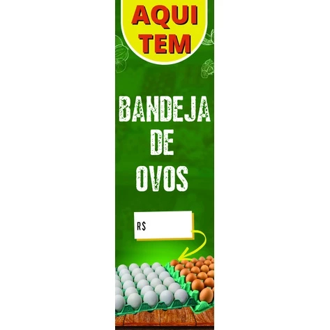 Banner Faixa I Bandeja De Ovos I Preço Editável I 30x100cm