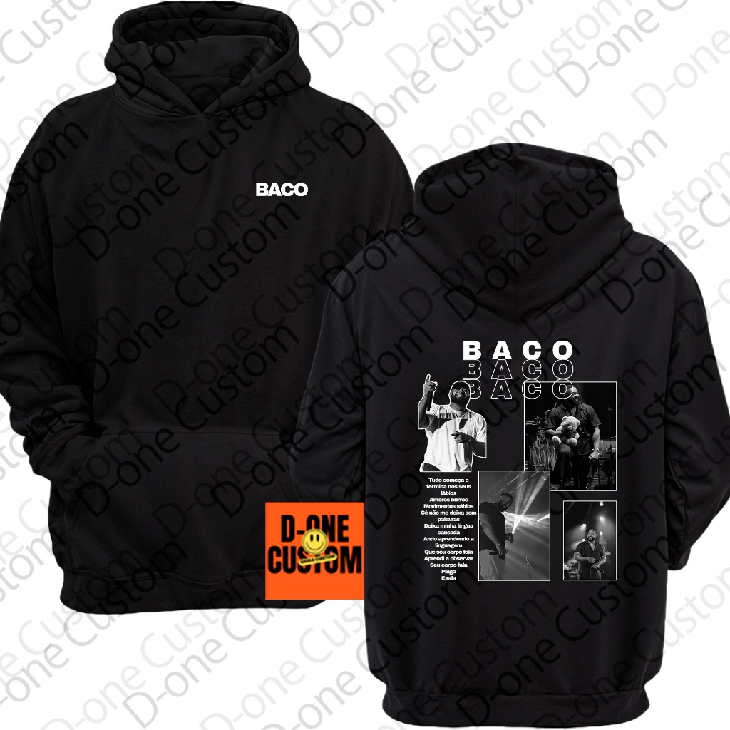 Moletom Blusa de Frio Baco Exu Do Blues Rapper Musica Estampado Com Capuz Cantor Hip-Hop