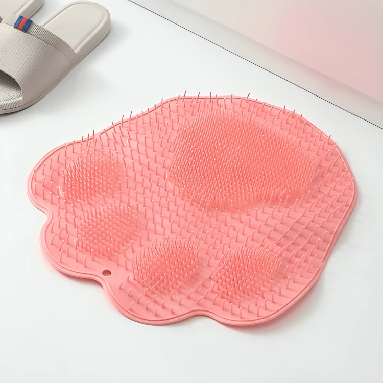Tapete de Banheiro Formato Pata Antiderrapante Massageador Limpeza Pés Tapete Box Bucha Para Costas Tapete Com Ventosa