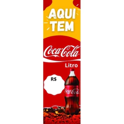 Banner Faixa I Aqui Tem Coca Cola I Peço Editável I 30x100cm