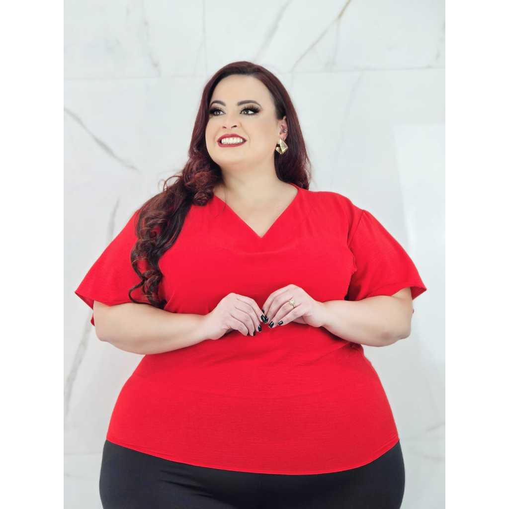 Novas ropas feminina plus size tecido duna em Oferta na Shopee