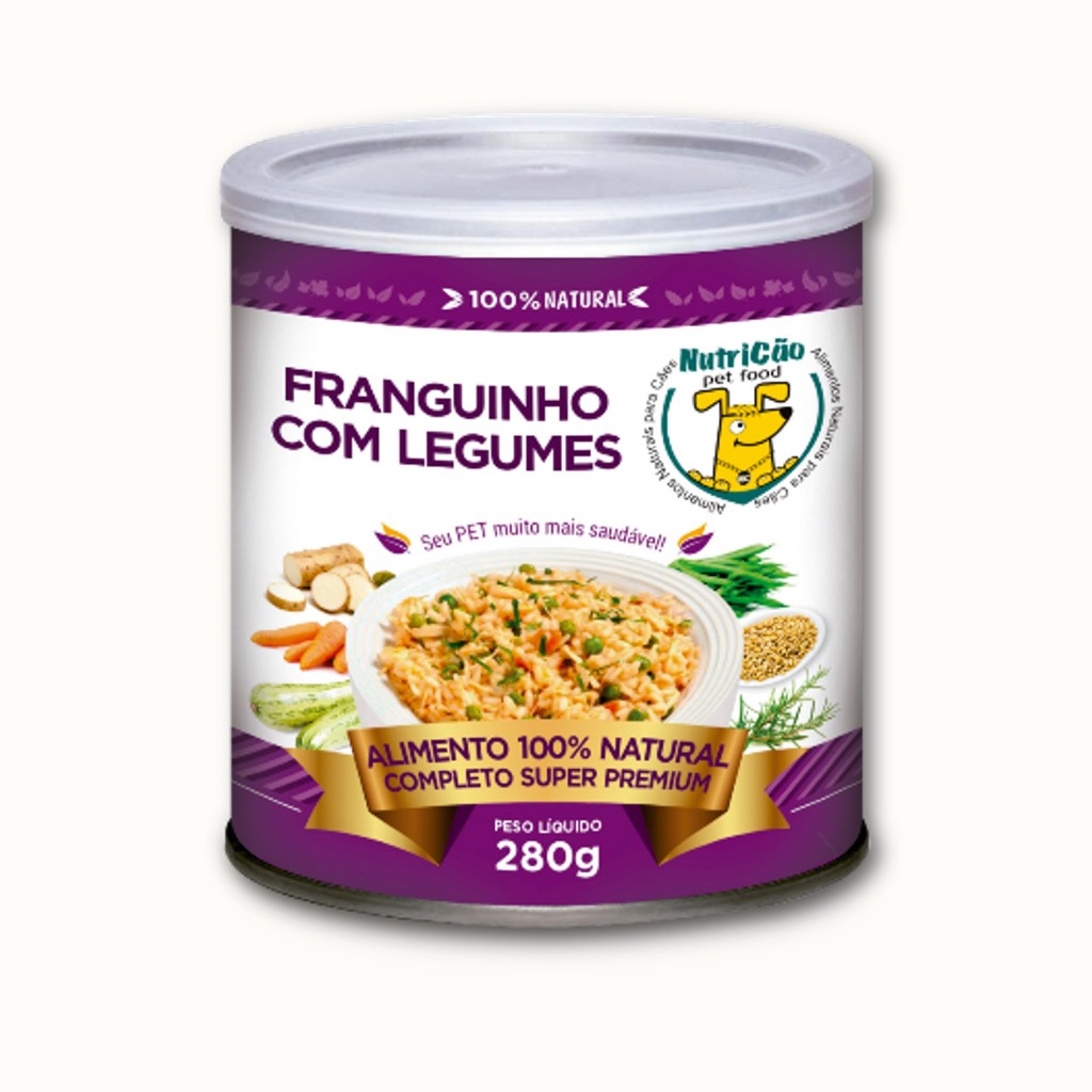 Ração Úmida Delícia NutriCão Pet Food para Cães Franguinho com Legumes Alimento Natural