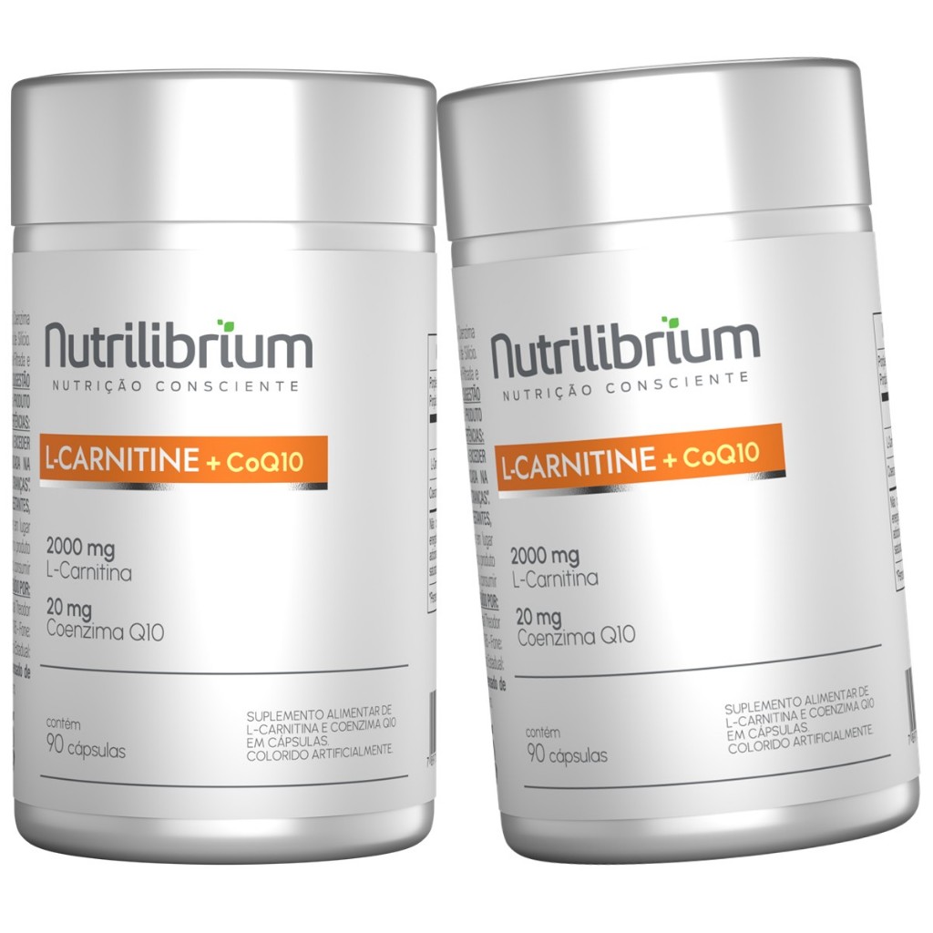 Kit 2x L-Carnitina Com Coenzima Q10 Total 180 Caps Nutrilibrium - Health