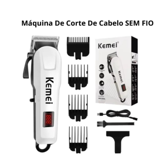 Máquina De Corte De Cabelo Kemei Km 809A SEM FIO