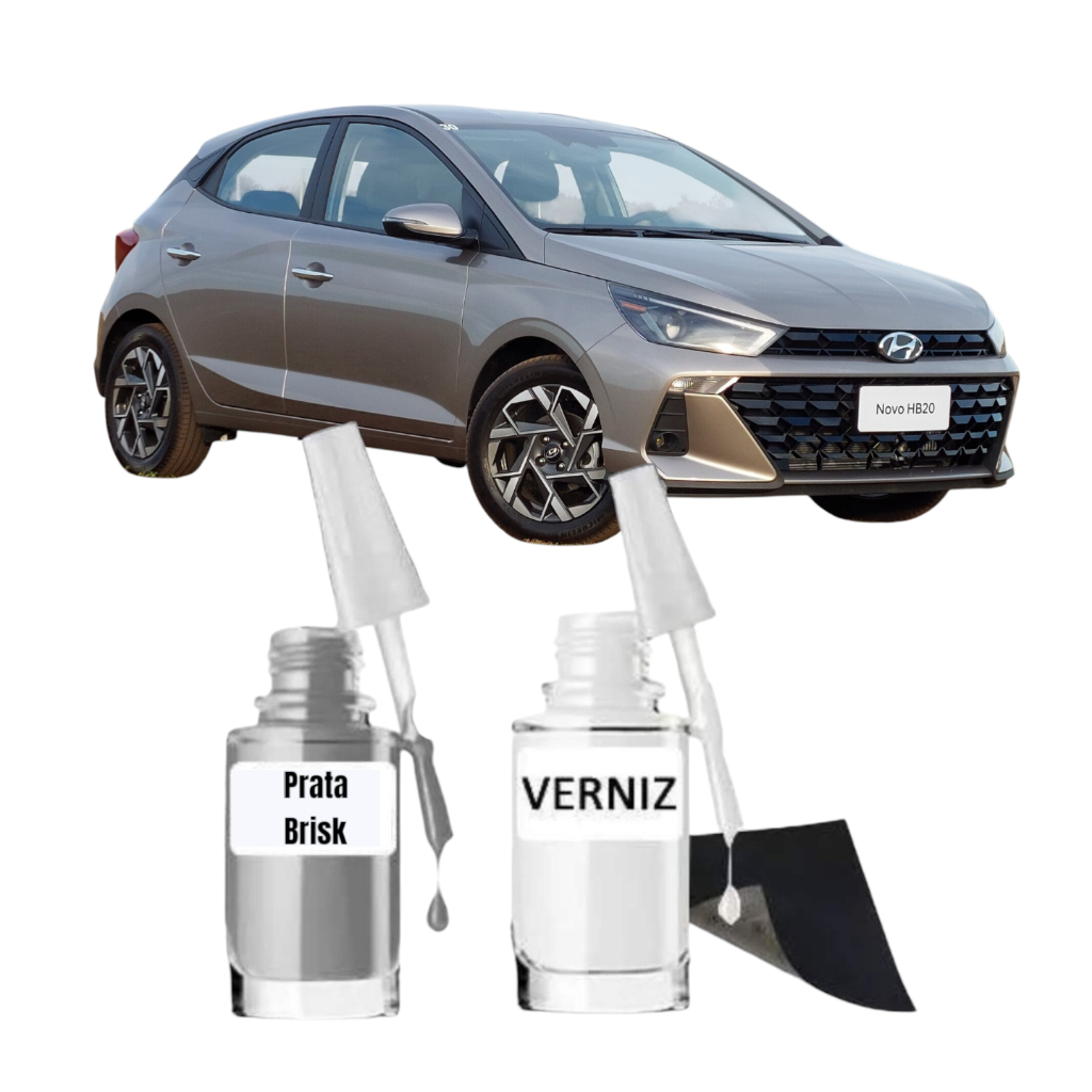 Tinta Tira Risco Automotivo Hyundai Creta / HB20 Cor Prata Brisk 10ml