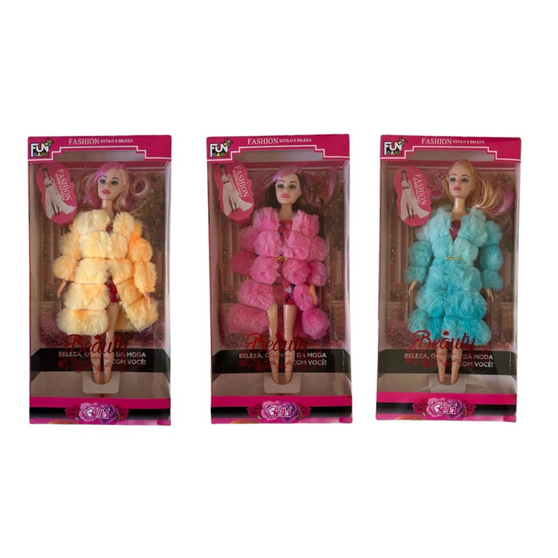 Kit com 3 Bonecas Estilizadas – Brinquedo Educativo Barbie,Boneca princesa,Princesa tipo Barbie,boneca com acessórios.