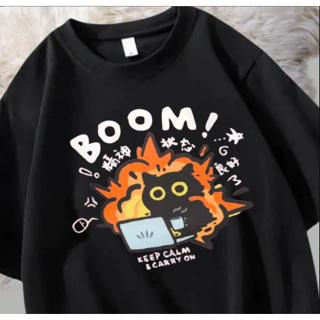 Camiseta Gato No Trabalho Camisa Cat Feminina Masculina Blusa 100% Algodão T-shirt Gatinho em Oferta na Shopee