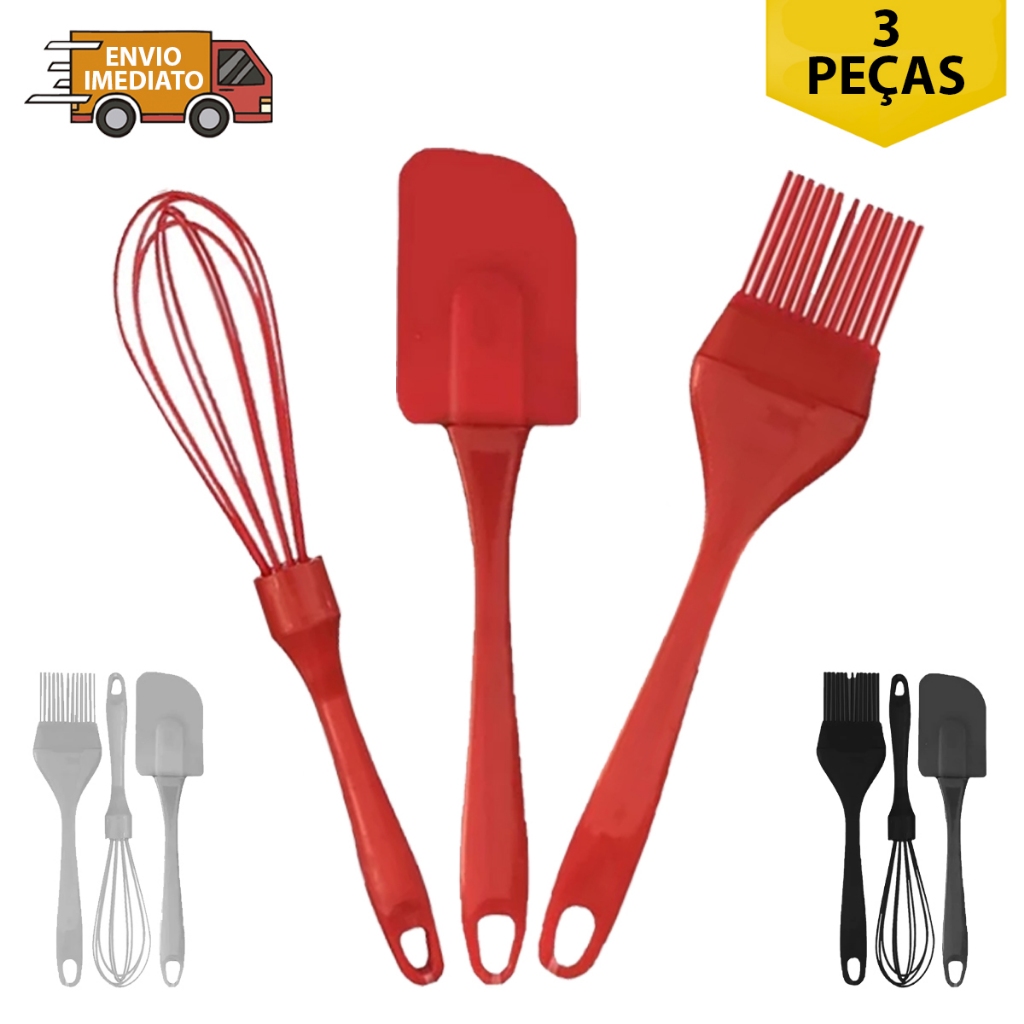 Kit de Silicone Cozinha Espátula e Pincel de Silicone Fue Kit Cozinha Silicone — R$ 20,68 em Shopee, 23% OFF