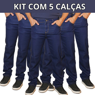 Kit 5 Calças Jeans Masculina Trabalho/Passeio Elastano Lycra Direto Da Fábrica em Oferta na Shopee