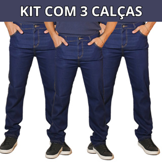 Kit 3 Calças Jeans Masculina Trabalho/Passeio Elastano Lycra Direto Da Fábrica em Oferta na Shopee
